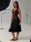 Clarabella Frill Midi Skirt Black