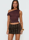 Zaraya Sequin Mini Skirt Brown