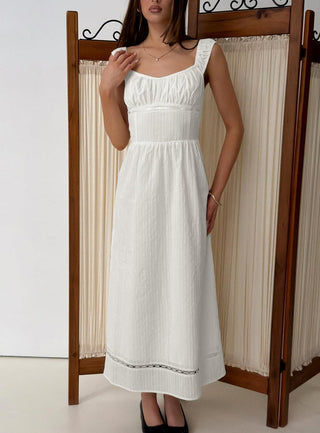 Garconne Textured Maxi Dress White
