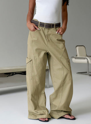 Sylene Pocket Detail Cargo Pants Khaki