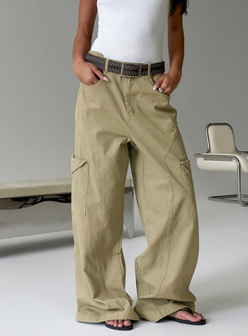 Sylene Pocket Detail Cargo Pants Khaki