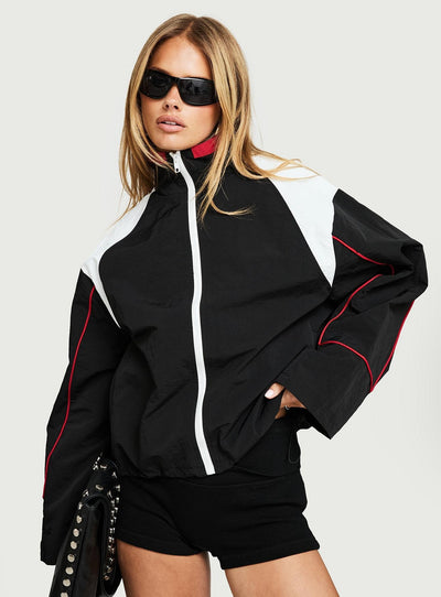 Shoreline Windbreaker Noir  White