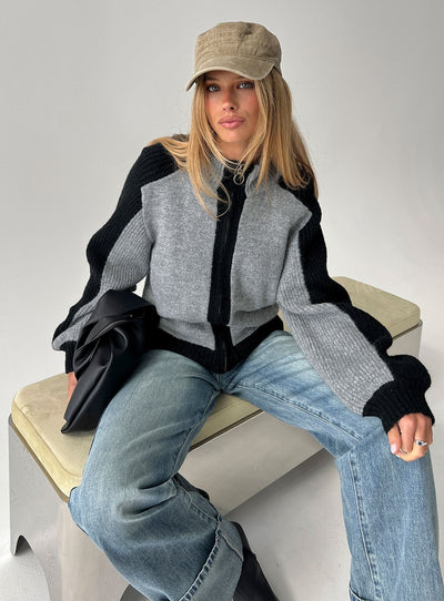Asrar Jumper Grey  Black