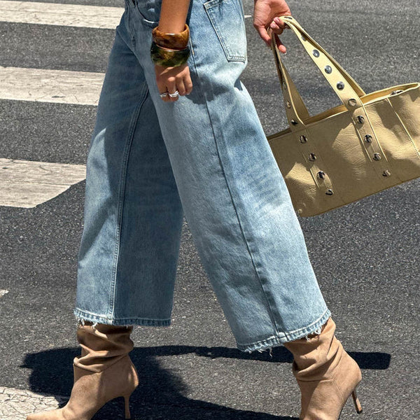 Sooki Low Rise Cropped Jeans Light Vintage Blue