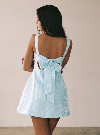 Asterie Bow Detail Mini Dress Blue