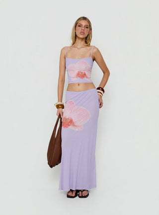 Golden Visions Maxi Skirt Purple Orchid