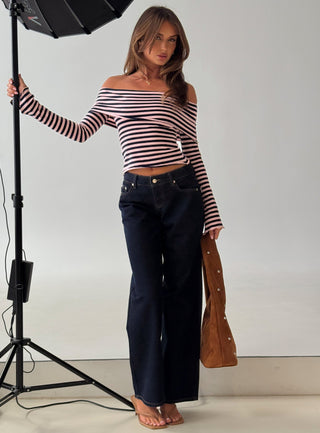 Ellanor Low Rise Straight Leg Jeans Indigo Blue