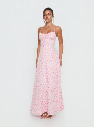 Members Only Maxi Dress Soft Pink Floral