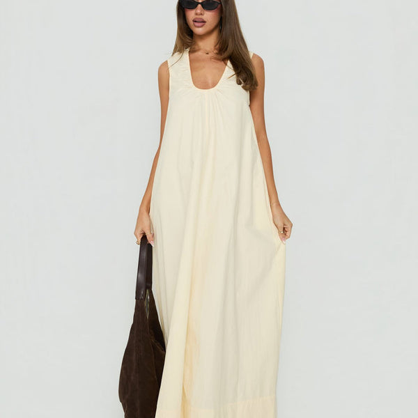 Eberta Ruched Maxi Dress Butter