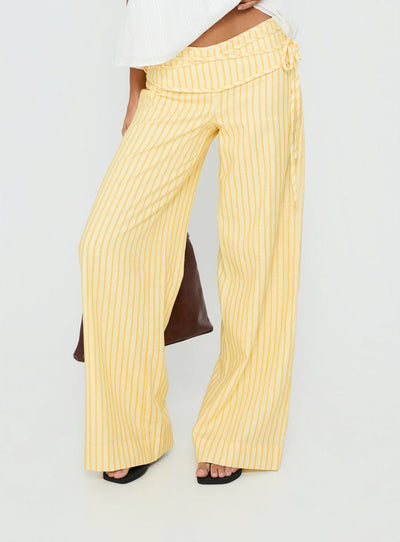 Silver Moon Pants Yellow Stripe