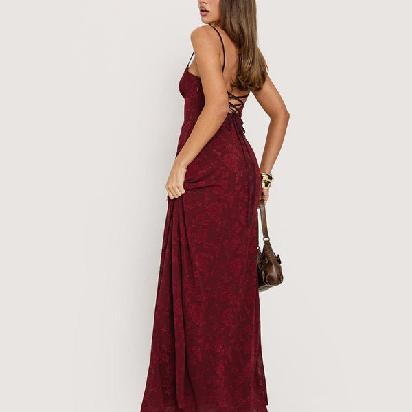 South of France Maxi Dress Burgundy