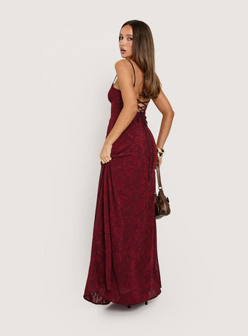 South of France Maxi Dress Burgundy