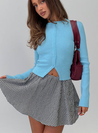Sohogirl Flowy Mini Skirt Black  White Gingham