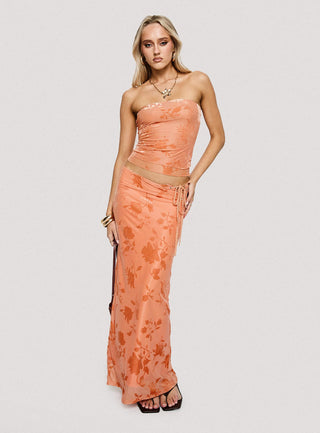Mikah Maxi Skirt Orange