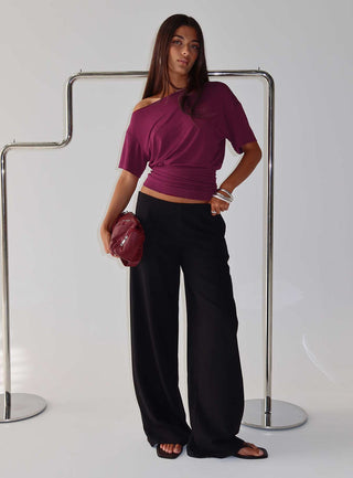 Khane Low Rise Wide Leg Pant Black Tall