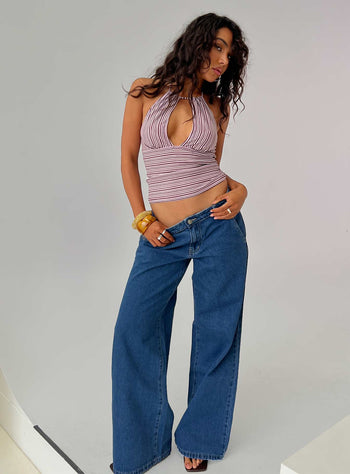 Polaris Mid Rise Straight Leg Jeans Mid Blue