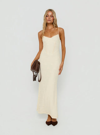 Amika Lace Maxi Dress Cream
