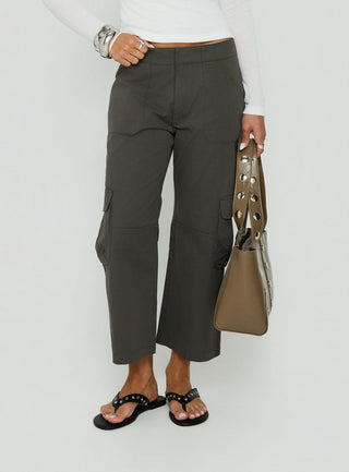 Indee Cropped Cargo Pants Charcoal
