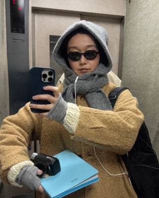 Boucle Collar Long Coat