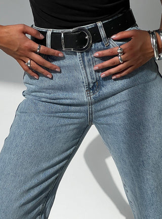 Breslin Belt Black  Silver