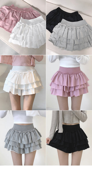 Tiered mini skirt