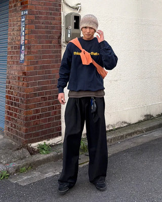 D-ring two-pleat wide-leg pants