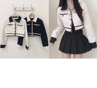 Two-tone cropped jacket