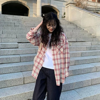 Oversized check shirt