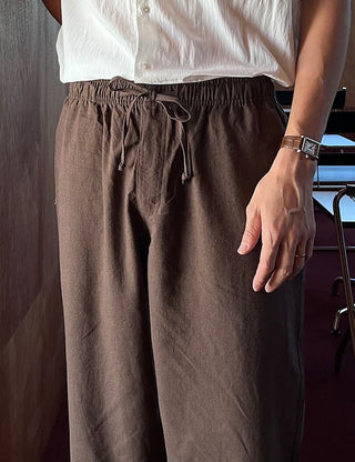 Premium Linen Elastic Waist Pants (cool fabric)