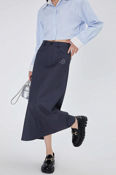mid-length a-line skirt