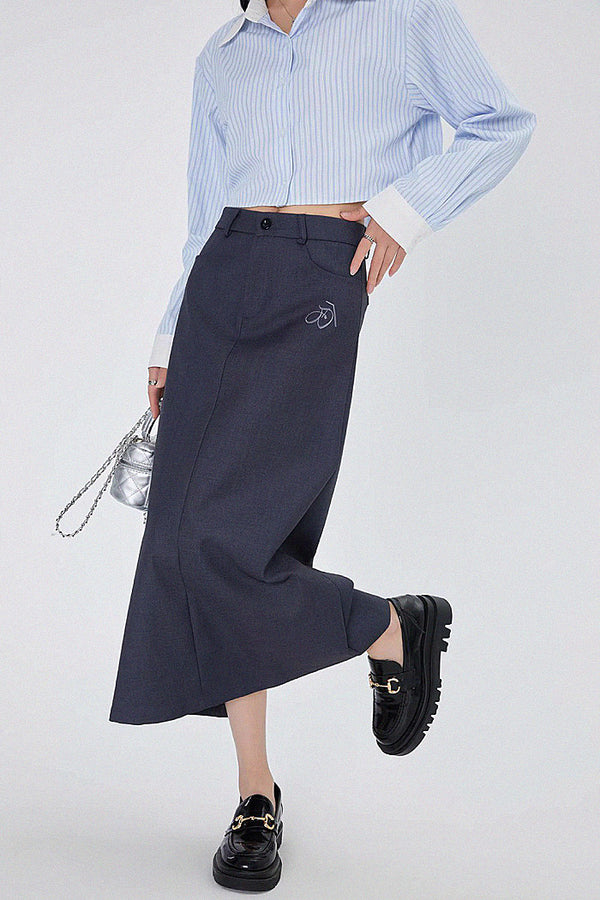 mid-length a-line skirt