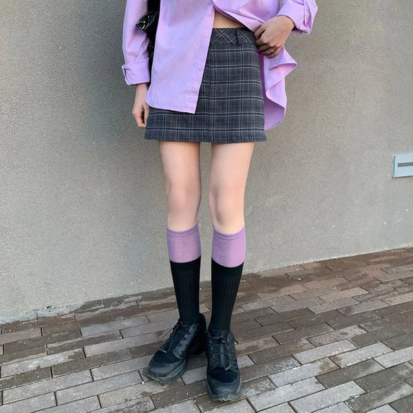 Checkered mini skirt