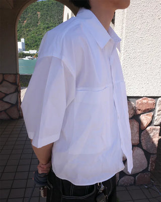 Pocket Loose Fit Crop Shirt