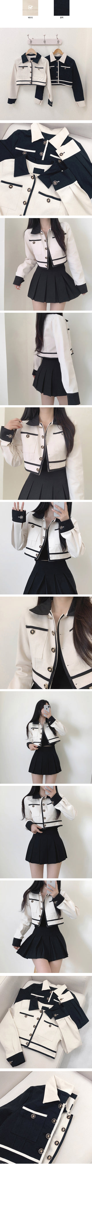 Two-tone cropped jacket