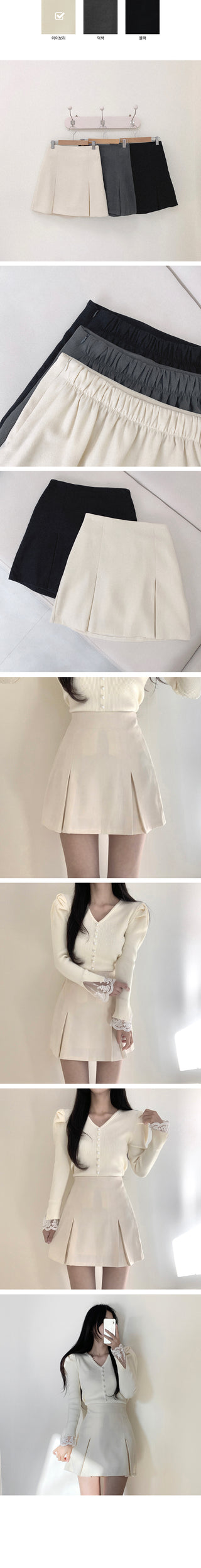 Basic pleated mini skirt