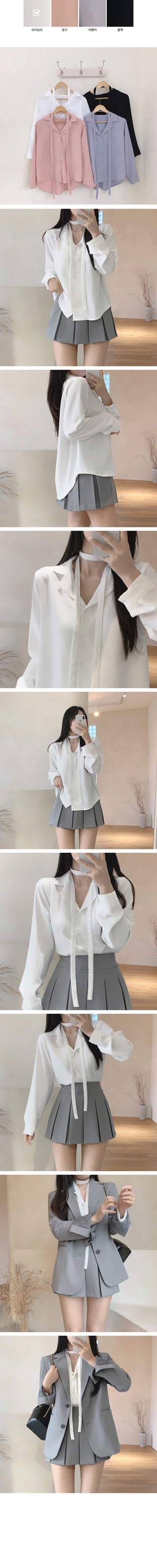 Choker string shirt blouse