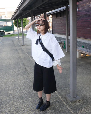 Pocket Loose Fit Crop Shirt