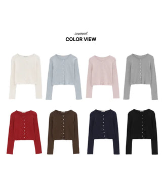 (8 colors) Perforated Eyelet Cardigan