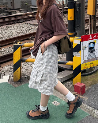 Checked cargo shorts