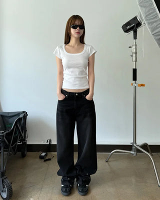 square neck silm T