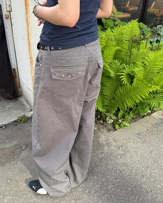 (Unisex) Studded Pocket Wide Pants