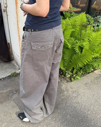(Unisex) Studded Pocket Wide Pants