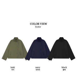 (3 colors) High-neck trench jacket