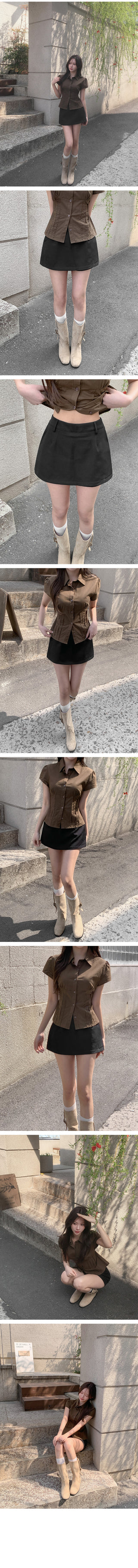 Pleated shirt blouse