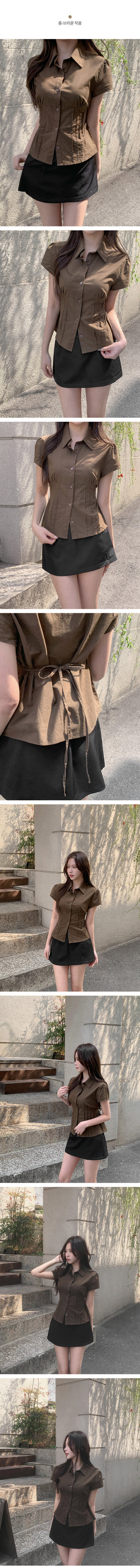 Pleated shirt blouse