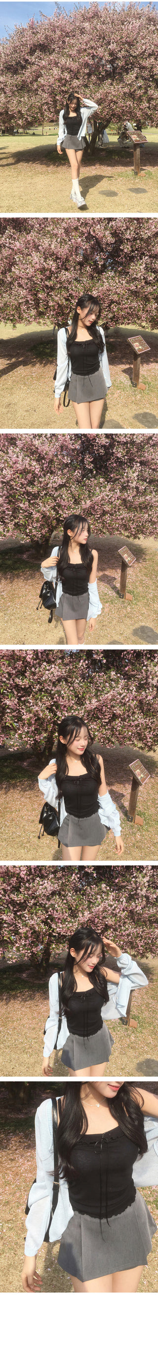 [5 colors] Frill Ribbon Sleeveless