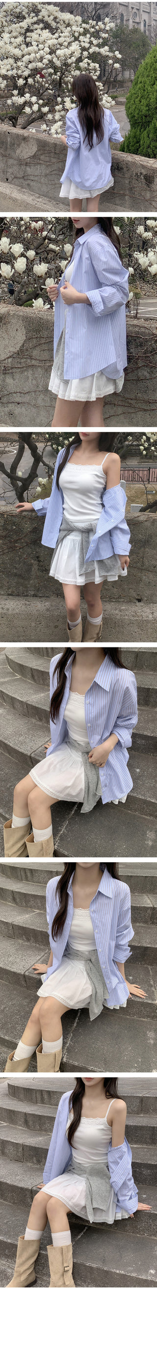 Striped oversized shirt blouse