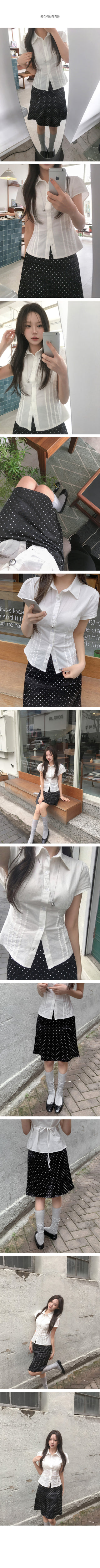 Pleated shirt blouse
