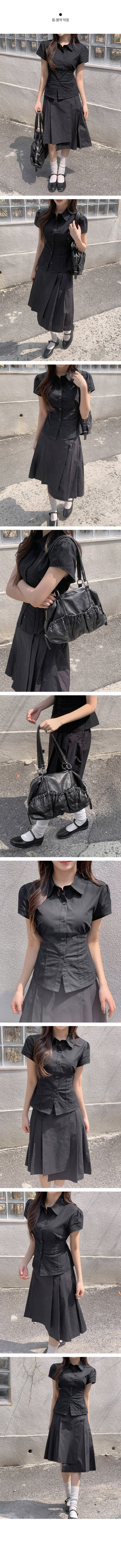 Pleated shirt blouse