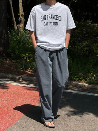 Libero Pigment Linen Long Wide Pants